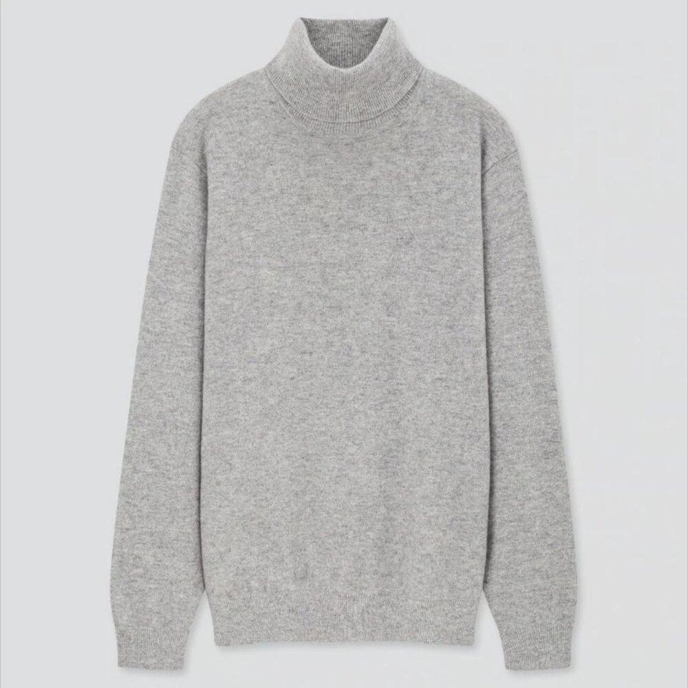 UNIQLO Men 100% Cashmere Turtleneck Long-Sleeve Sweater